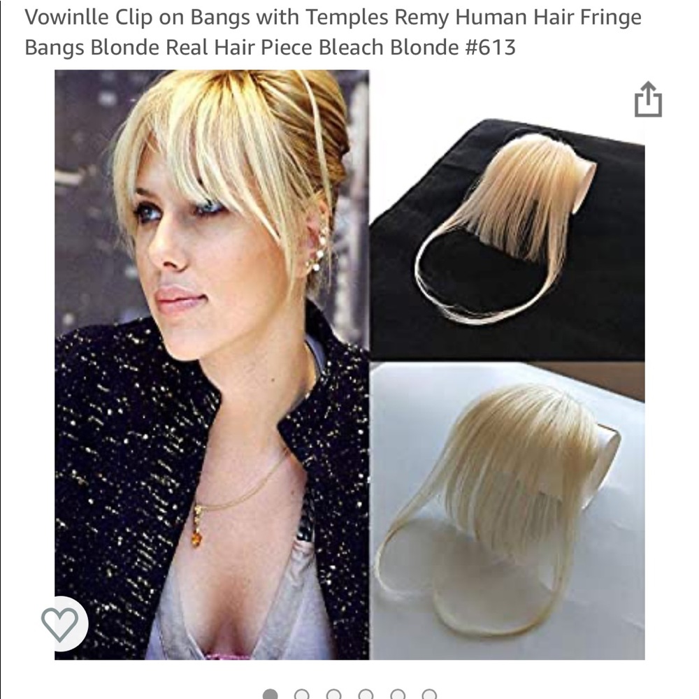 Clip in bangs/fringe